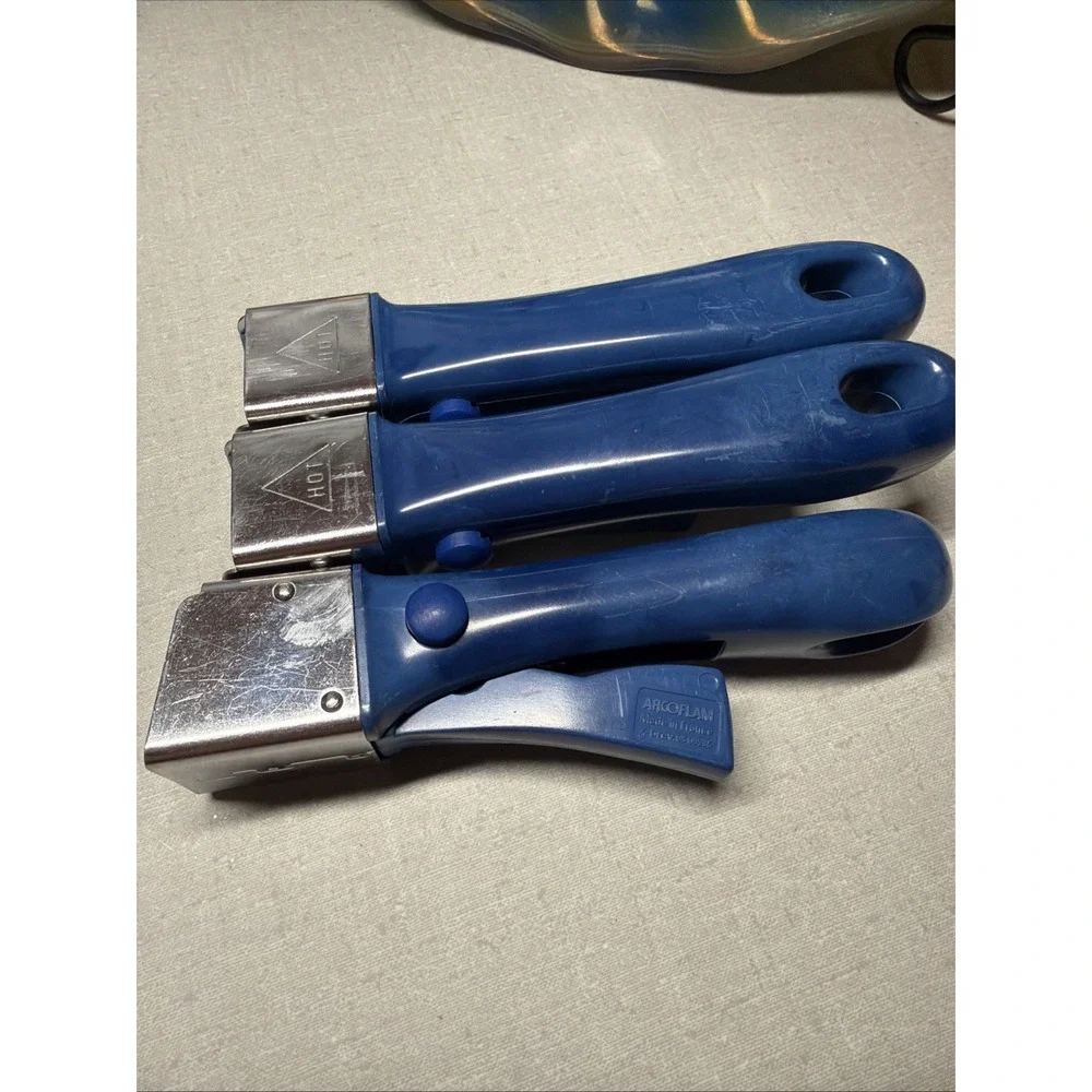 Set of 3 Arcoflam Princess House Nouveau Cookware Detachable Blue  Handles Only
